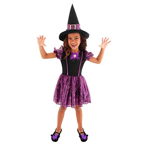 Abrakadabra Halloween Costume The Dream Witch for Girls   Small Size Kids Between 2 and 4 Years Black Purple