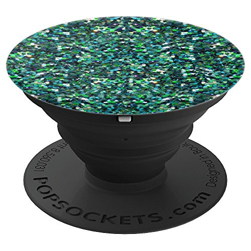 Green Seaspray Sparkle Glam Chic Design PopSockets Grip and Stand for Phones and Tablets