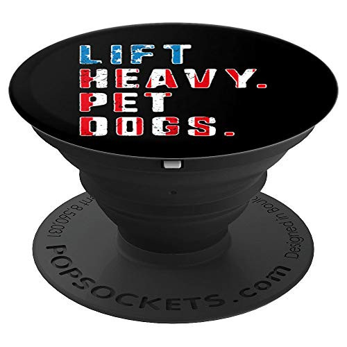 Lift Heavy Pet Dogs Gym Lifting Weightlifters Gift USA Flag PopSockets Grip and Stand for Phones and Tablets