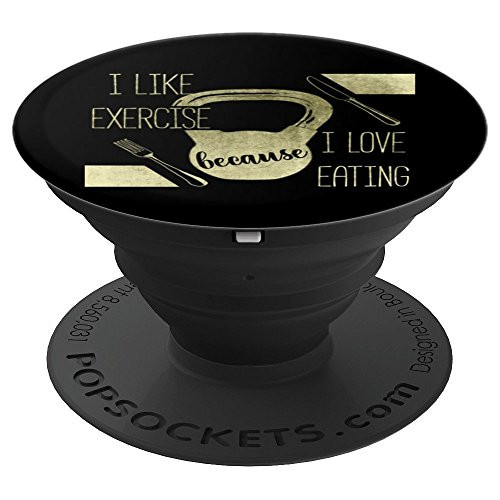 Funny Gym Workout   I Like Exercise Because I Love Eating PopSockets Grip and Stand for Phones and Tablets