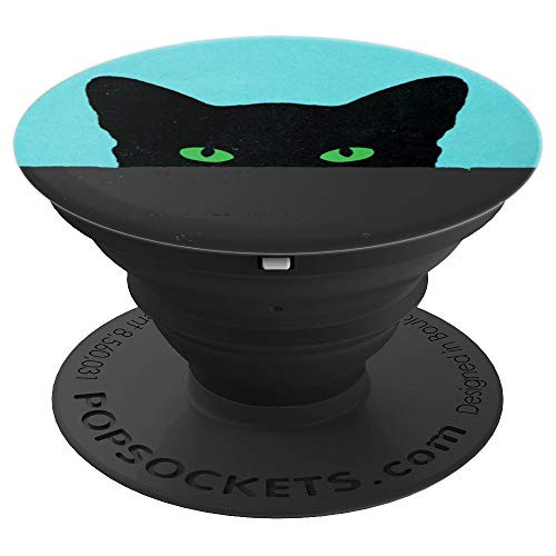 Vintage Retro black cat PopSockets Grip and Stand for Phones and Tablets