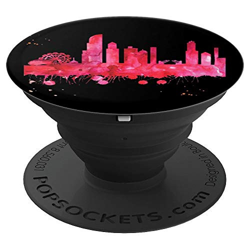 Chicago City Skyline Watercolor Paint Splash Art Souvenir PopSockets Grip and Stand for Phones and Tablets