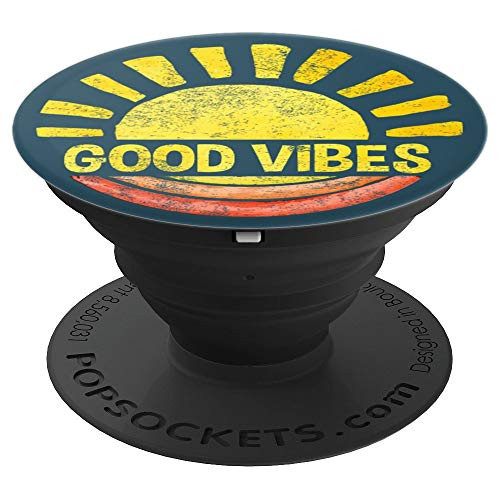 Groovy Retro Sun Good Vibes Vintage Look PopSockets Grip and Stand for Phones and Tablets