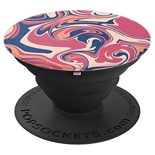 Aesthetic Fall Paint Swirl Pattern Pink Blue Accessory PopSockets Grip and Stand for Phones and Tablets