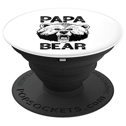 Mens Papa Bear Top Husband Dad Gift Funny Father Day Grandpa PopSockets Grip and Stand for Phones and Tablets