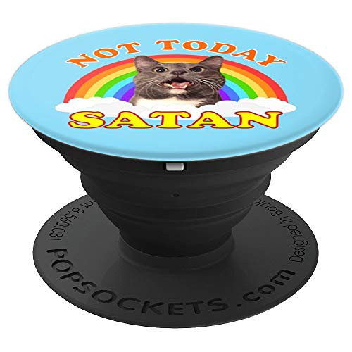 Funny Not Today Satan Cat PopSockets Grip and Stand for Phones and Tablets