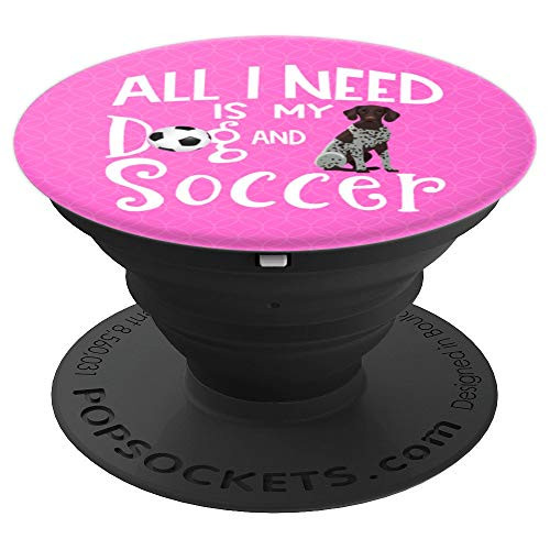 German Shorthair Pointer Dog Soccer Team Player Gift PopSockets Grip and Stand for Phones and Tablets