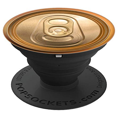 Gold Soda Beer Can Top Unopened Novelty PopSockets Grip and Stand for Phones and Tablets