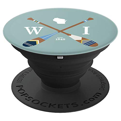 Paddle WI  Wisconsin Lake Life Painted Oars PopSockets Grip and Stand for Phones and Tablets