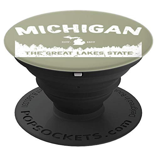Michigan  The Great Lakes State MI PopSockets Grip and Stand for Phones and Tablets