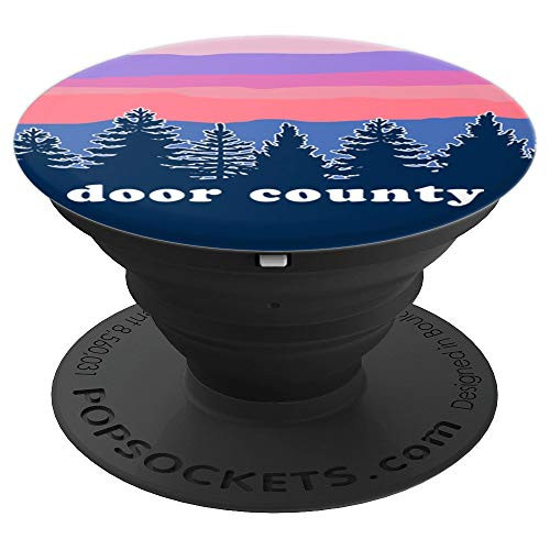 Door County Up North Wisconsin Pine Tree Sunset PopSockets Grip and Stand for Phones and Tablets