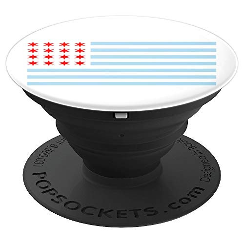 Chicago American Flag with Stars   Stripes PopSockets Grip and Stand for Phones and Tablets