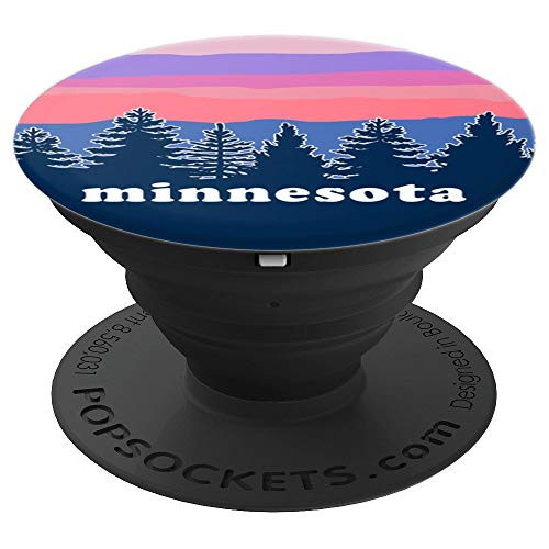 Northern Minnesota Pine Tree Sunset PopSockets Grip and Stand for Phones and Tablets