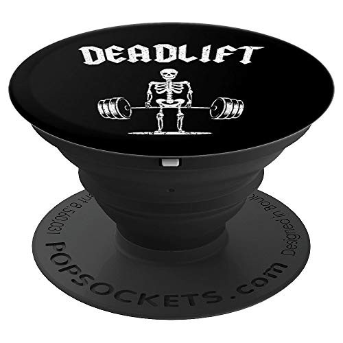Skeleton I Dead Lift I Funny Halloween Lifting Weights PopSockets Grip and Stand for Phones and Tablets