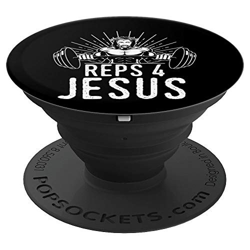 Funny Reps 4 Jesus Gym Weightlifting PopSockets Grip and Stand for Phones and Tablets
