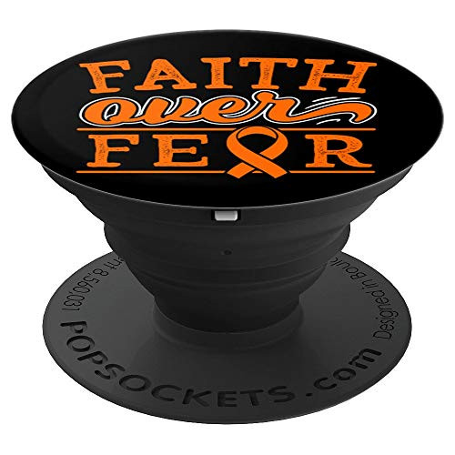 Faith Over Fear Kidney Cancer Awareness Ribbon Gifts PopSockets Grip and Stand for Phones and Tablets Faith Over Fear Kidney Cancer Awareness Ribbon Gifts PopSockets Grip and Stand for Phones and Tablets