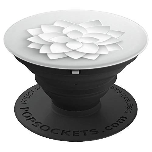 Paper Flowers Minimal White Style Floral PopSockets Grip and Stand for Phones and Tablets