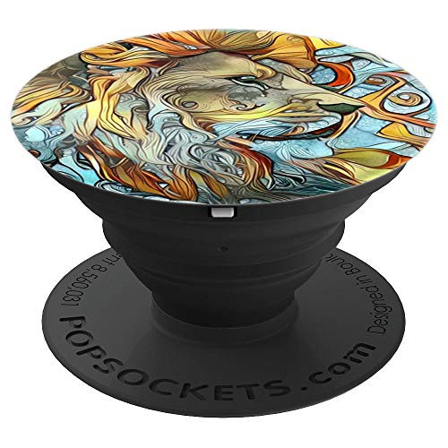 Grip Lion Watercolor On Artistic Paint Colorful Design PopSockets Grip and Stand for Phones and Tablets