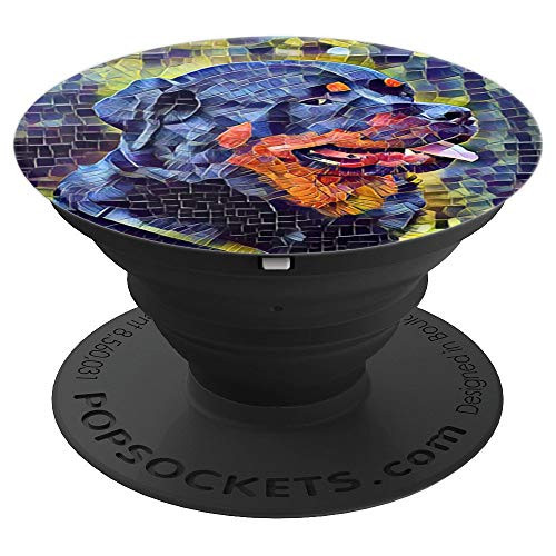 Dog Grip Artistic Colorful Mosaic Paint Design PopSockets Grip and Stand for Phones and Tablets