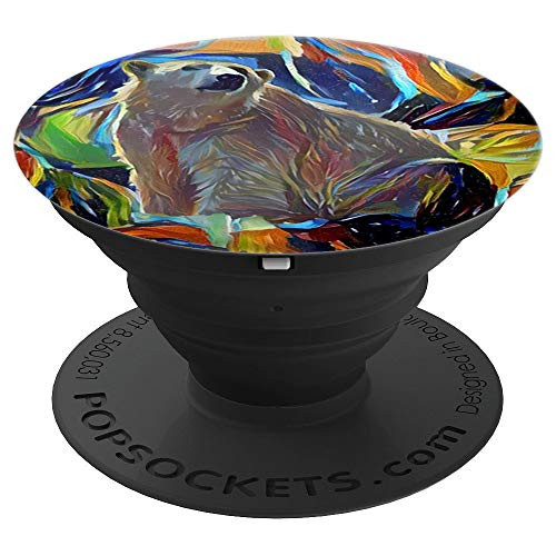 Polar Bear Grip On Artistic Colorful Paint Design PopSockets Grip and Stand for Phones and Tablets