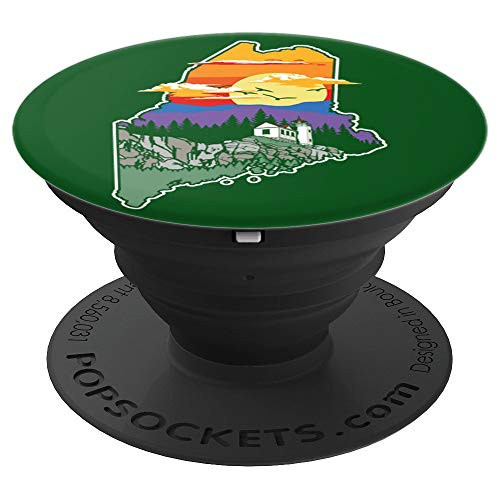 Retro Maine Nature   Outside Lover Illustrated Graphic PopSockets Grip and Stand for Phones and Tablets