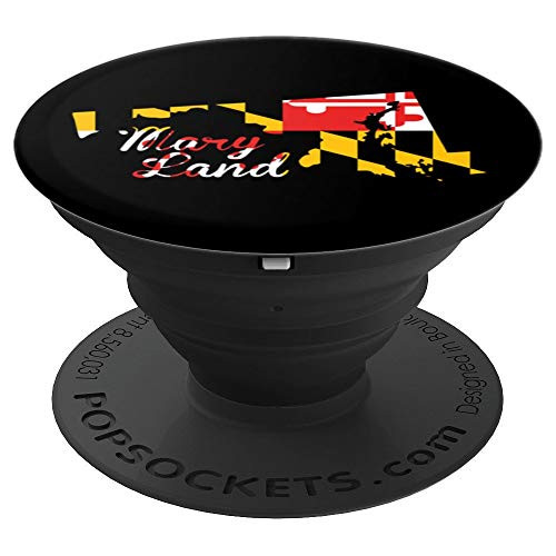 Proud Local State of Maryland Flag Silhouette Souvenir Gift PopSockets Grip and Stand for Phones and Tablets