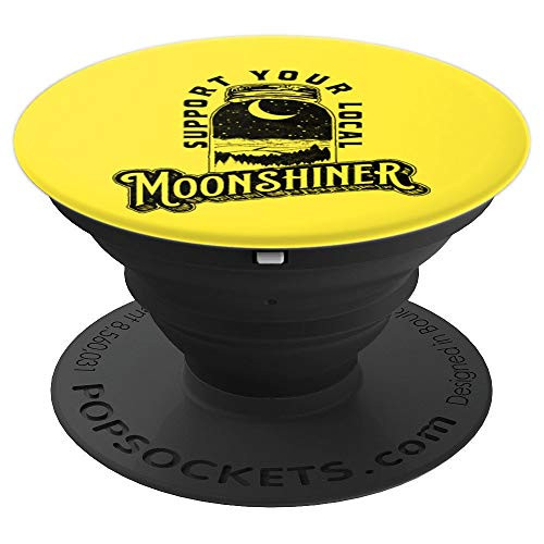Support Your Local Moonshiner Funny Moonshine Jar Vintage PopSockets Grip and Stand for Phones and Tablets