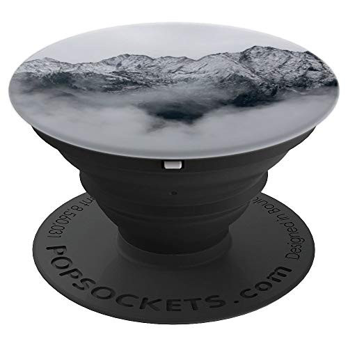 Beautiful Snowy Mountain Tops Shrouded with Mist PopSockets Grip and Stand for Phones and Tablets