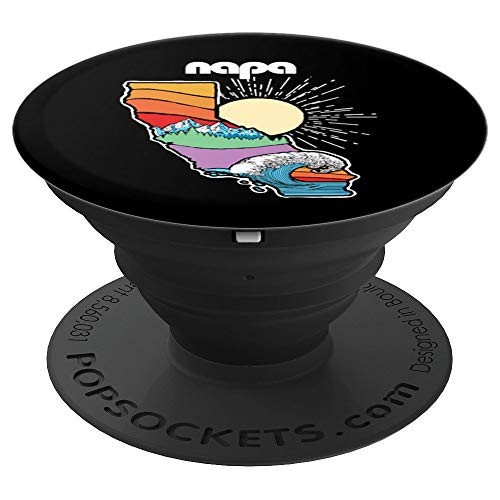 Napa California Outdoors Retro Nature Graphic PopSockets Grip and Stand for Phones and Tablets