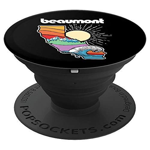 Beaumont California Outdoors Retro Nature Graphic PopSockets Grip and Stand for Phones and Tablets