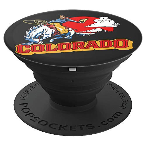 Colorado Retro Bronco Riding Cowboy Vintage Graphic PopSockets Grip and Stand for Phones and Tablets