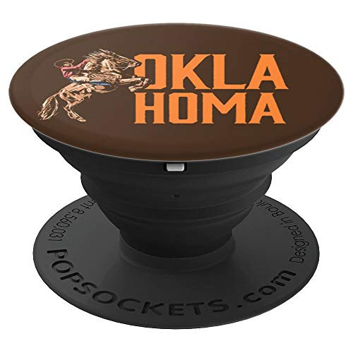 Oklahoma Retro Roping Cowboy Vintage Graphic PopSockets Grip and Stand for Phones and Tablets