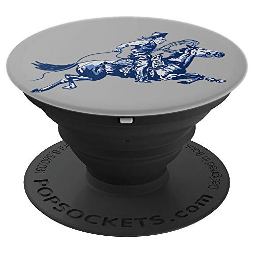 Retro Galloping Roping Cowboy Vintage Graphic PopSockets Grip and Stand for Phones and Tablets