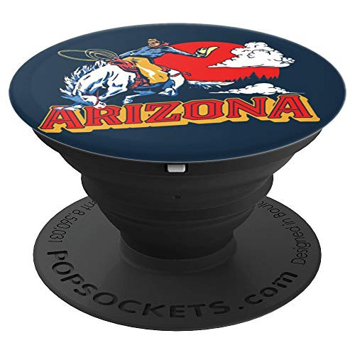 Arizona Retro Bronco Riding Cowboy Vintage Graphic PopSockets Grip and Stand for Phones and Tablets