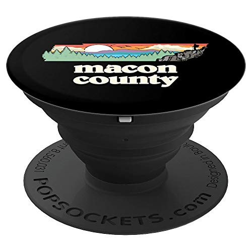 Macon County Tennessee Outdoors Retro Nature Graphic PopSockets Grip and Stand for Phones and Tablets