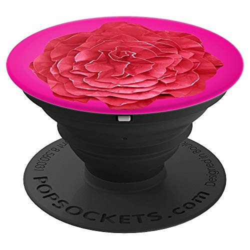 Red Paper Flower  Hot Pink Background  Paper Flower  Bouquet PopSockets Grip and Stand for Phones and Tablets