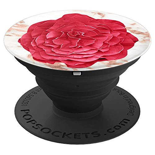 Red Paper Flower  Pink Background  Paper Flower  Bouquet PopSockets Grip and Stand for Phones and Tablets