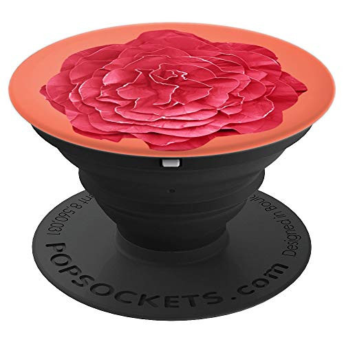 Red Paper Flower  Coral Background  Paper Flower  Bouquet PopSockets Grip and Stand for Phones and Tablets