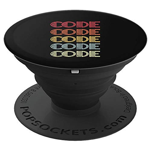 Code Programmer Retro Style Design For Coding PopSockets Grip and Stand for Phones and Tablets