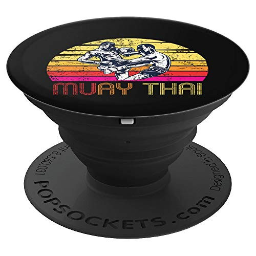 Vintage Retro Muay Thai Design   Muay Thai Gift PopSockets Grip and Stand for Phones and Tablets