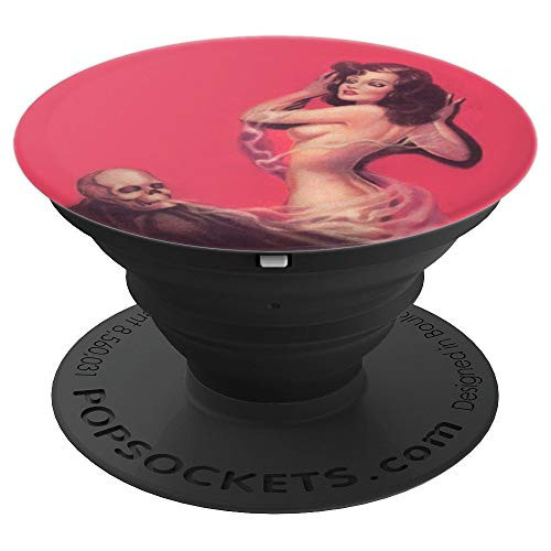 Vintage Pin Up Horror Movie Skull Retro Pulp Creepy Gothic PopSockets Grip and Stand for Phones and Tablets