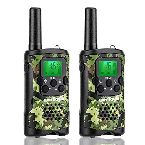Long Range T4801 Kids Walkie Talkies with Vox-Hands Free, Westayin Range Up to 4 Mile Walkie Talkies, 22 Channels with Crystal Sound, Walkie Talkies for Adults, 2 Pack (Green Camo)