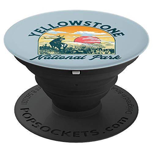 Yellowstone National Park Elk Vintage Artistic Graphic PopSockets Grip and Stand for Phones and Tablets