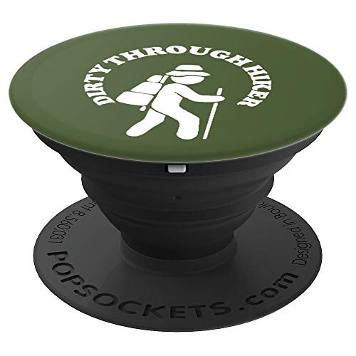 Dirty Through Hiker Funny Minimalist 80s Hiking Graphic PopSockets Grip and Stand for Phones and Tablets
