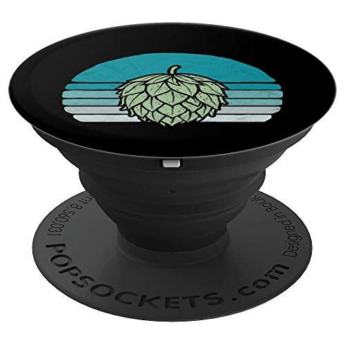 Hops Lover Vintage Beer Graphic Dark Sunset Hop Illustration PopSockets Grip and Stand for Phones and Tablets