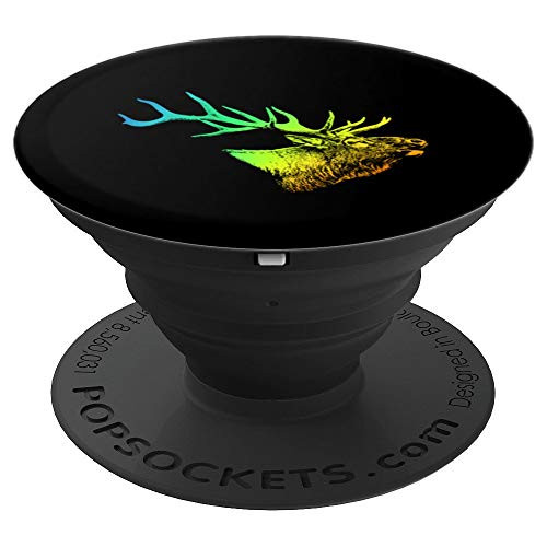 Elk Colorful Rainbow Retro PopSockets Grip and Stand for Phones and Tablets