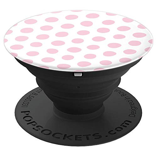 Baby Pink Polka Dot Paint Daubs Pattern Design PopSockets Grip and Stand for Phones and Tablets