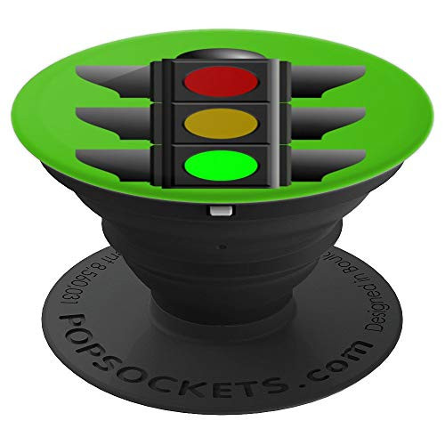 Green Traffic Light Signal Lover Stop Caution Go PopSockets Grip and Stand for Phones and Tablets