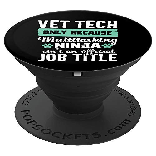 Vet Tech Gift for Women Veterinary Technician Ninja PopSockets Grip and Stand for Phones and Tablets Vet Tech Gift for Women Veterinary Technician Ninja PopSockets Grip and Stand for Phones and Tablets