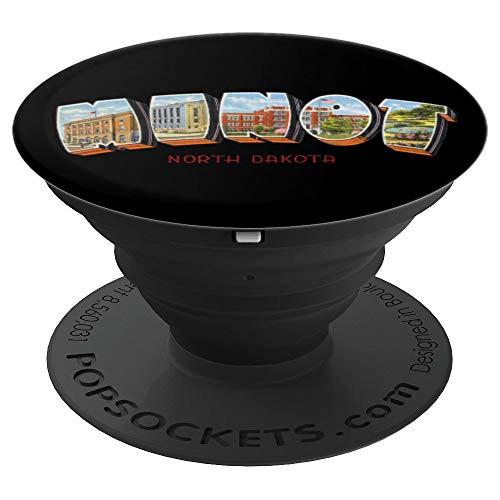 Minot North Dakota ND USA Vintage Retro Souvenir PopSockets Grip and Stand for Phones and Tablets